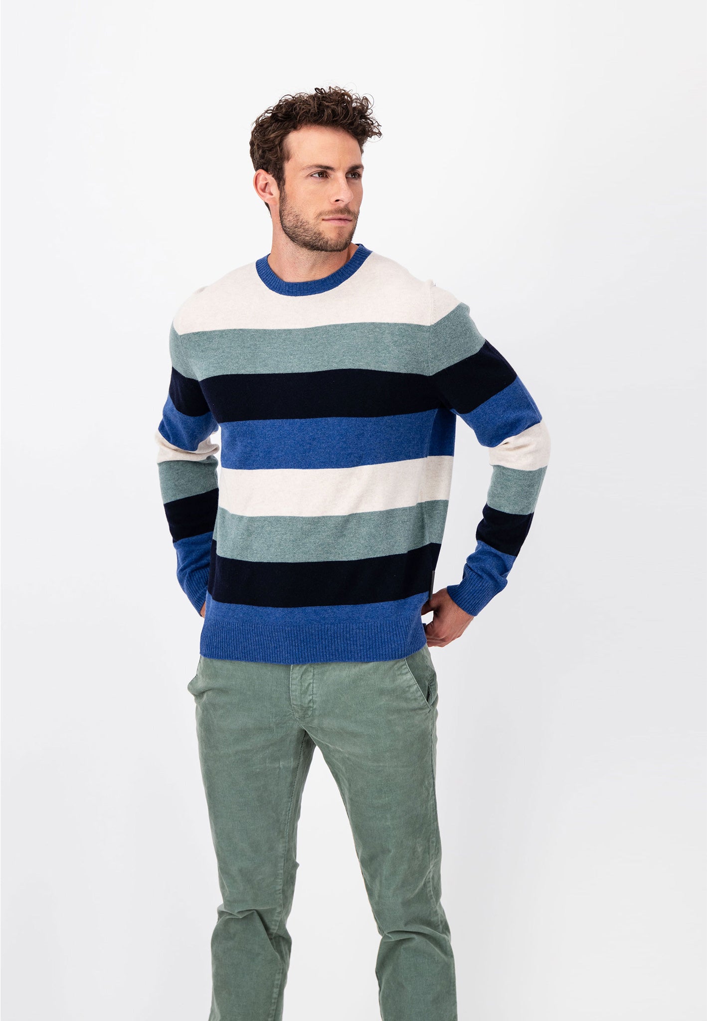 Striped merino wool on sale sweater