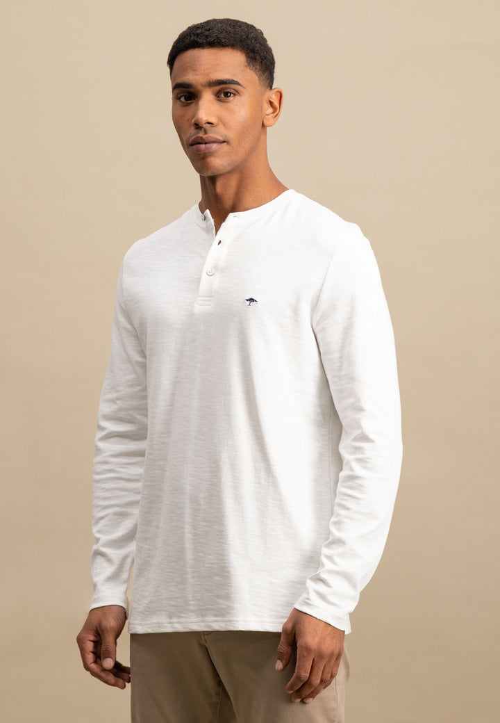 Henley Langarmshirt aus Baumwolle