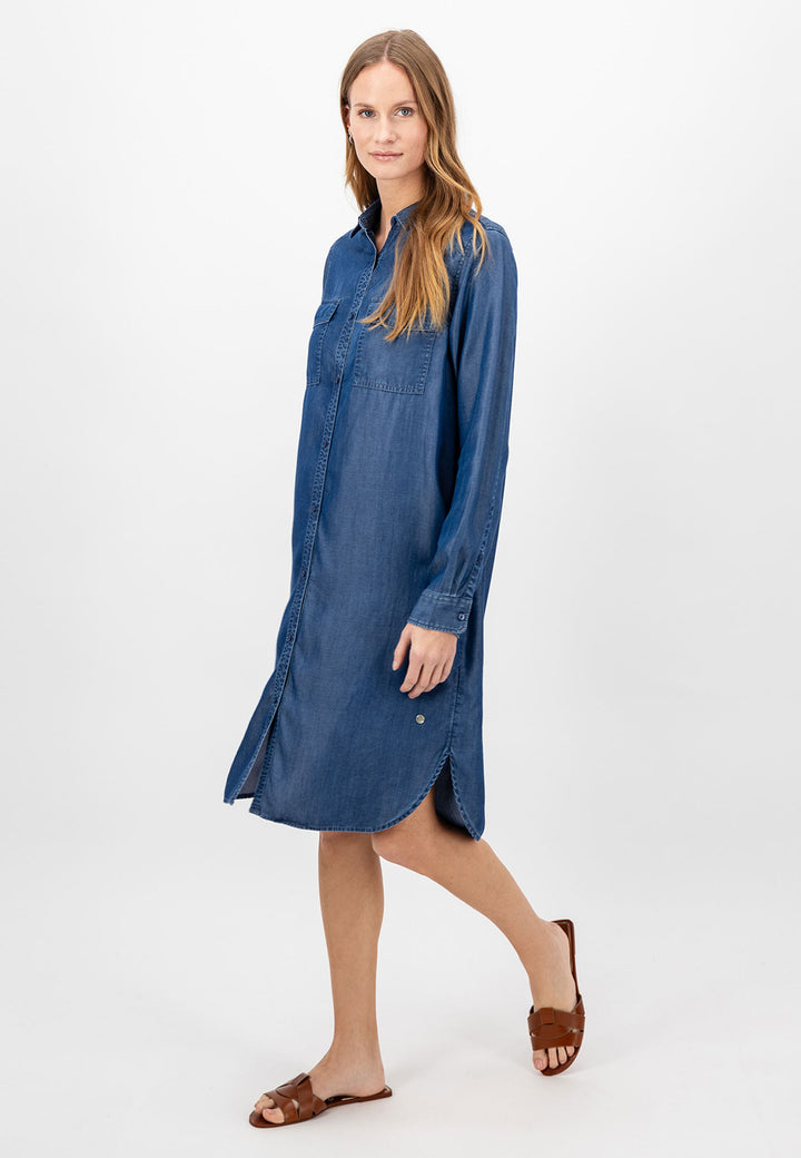 Blusenkleid in modischer Denim-Optik