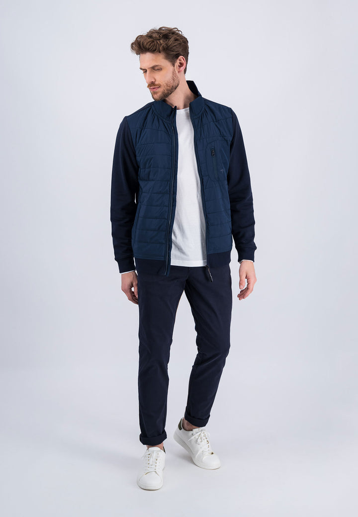 Hybrid-Cardigan mit Stehkragen