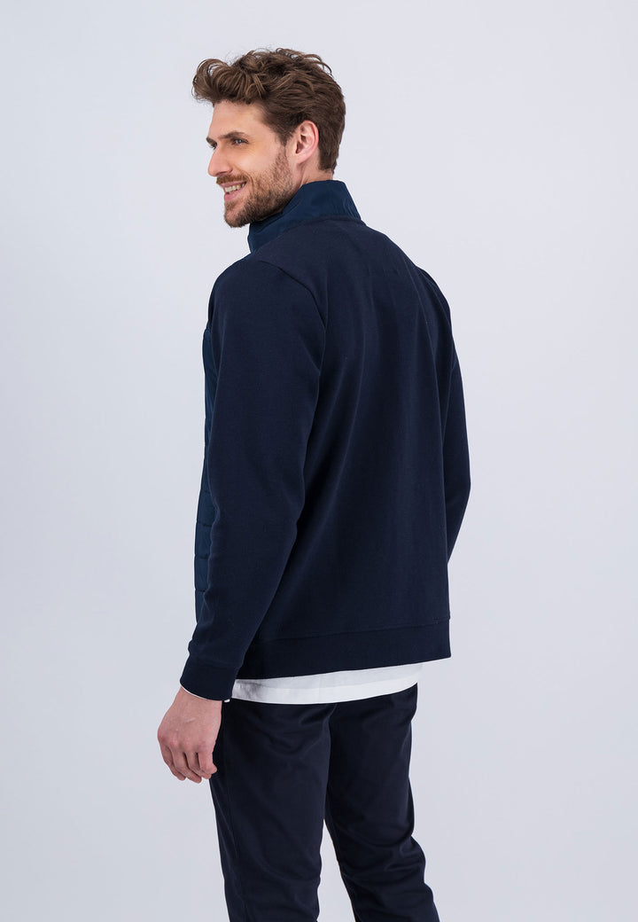 Hybrid-Cardigan mit Stehkragen