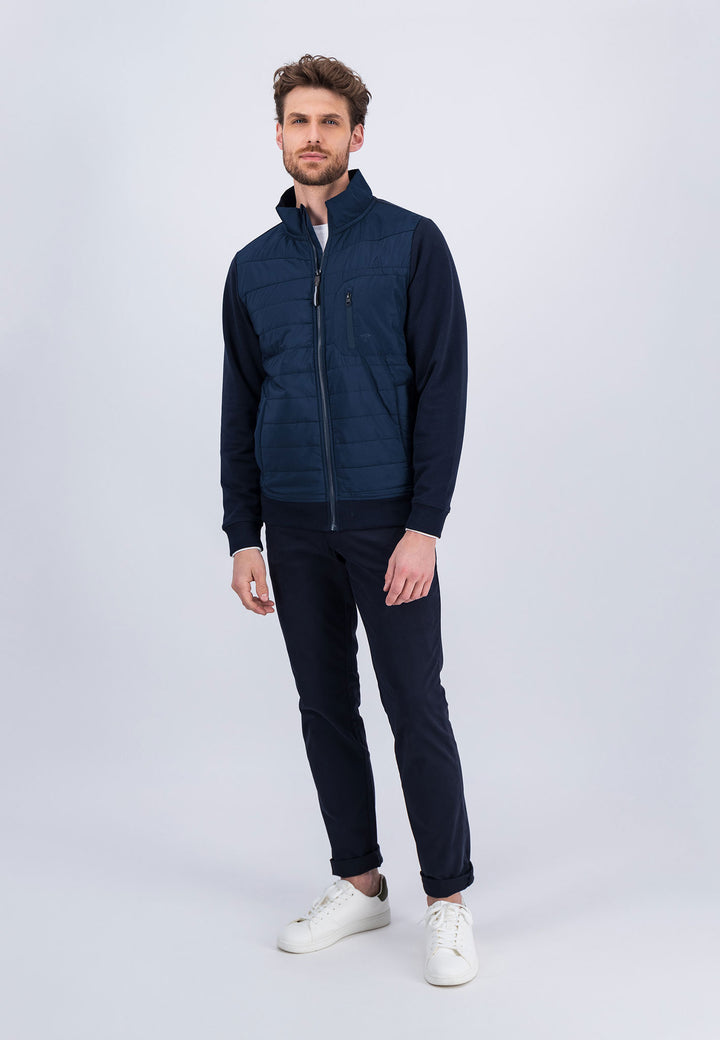 Hybrid-Cardigan mit Stehkragen
