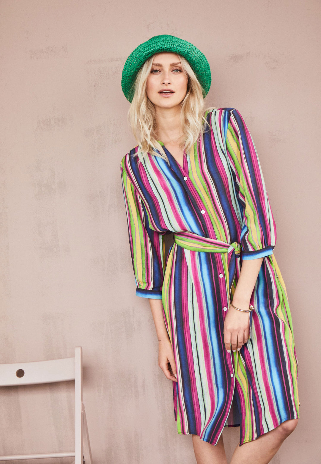 Buttoned midi dress Shop – Offizieller FYNCH-HATTON with stripes | Online